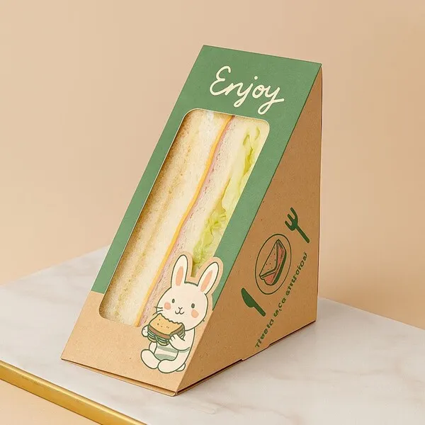 custom sandwich packaging die cut window design